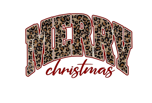 1 Merry Chrismas (cheetah)- Ready to Print DTF