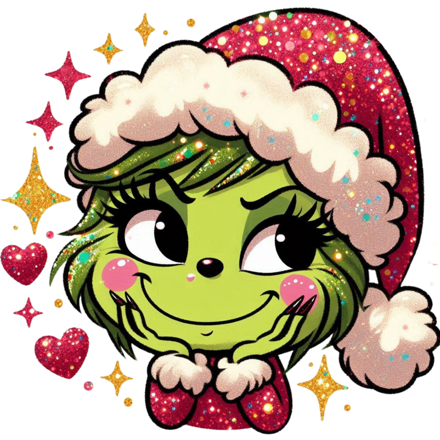 Girl Grinch Face - Ready to Print DTF (Copy)