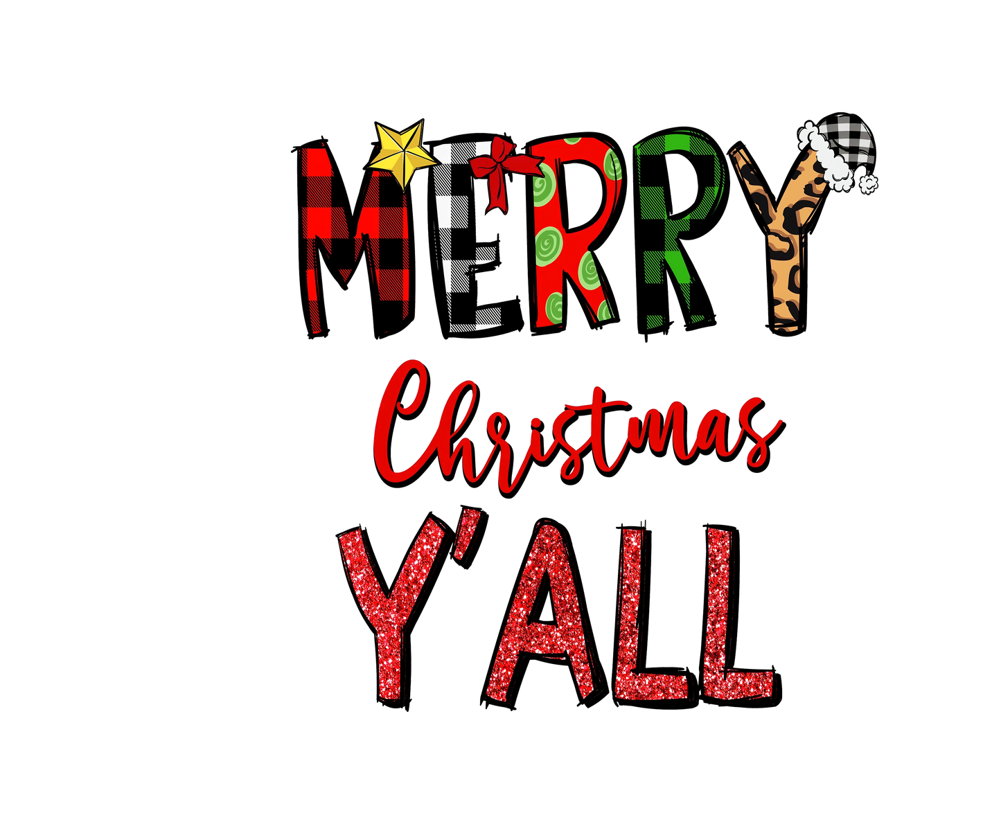 Merry Christmas Y'all - Ready to Print DTF