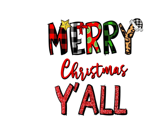Merry Christmas Y'all - Ready to Print DTF