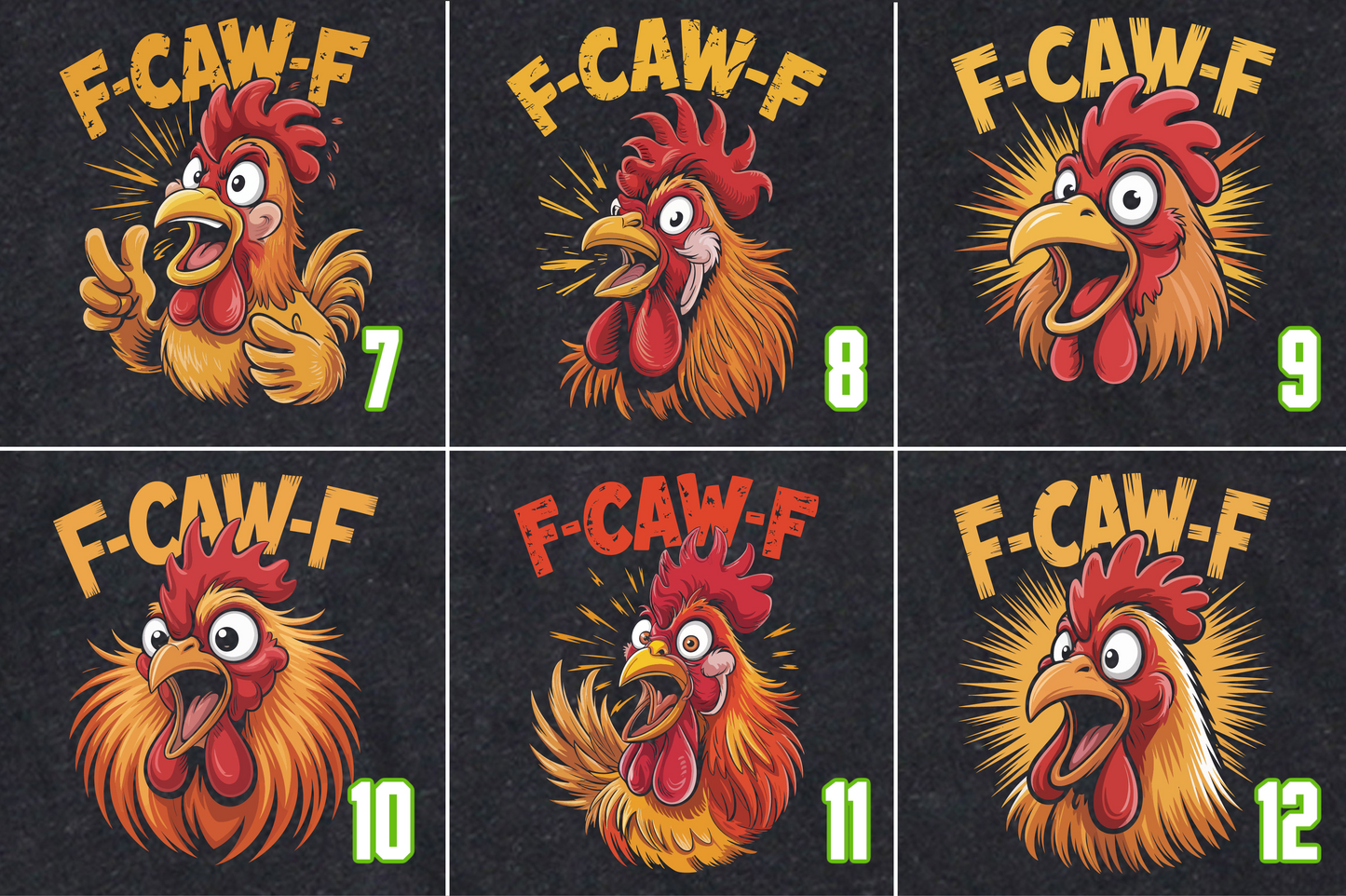 F-Caw-F Chicken (12 Options) - Ready to Print DTF