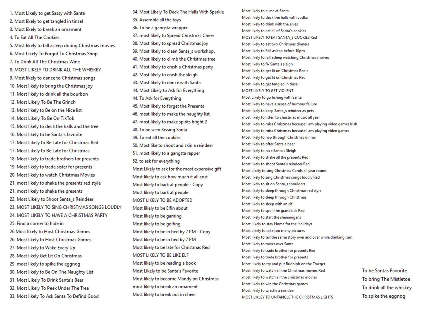 1 Most Likely to... (see list) - Ready to Print DTF