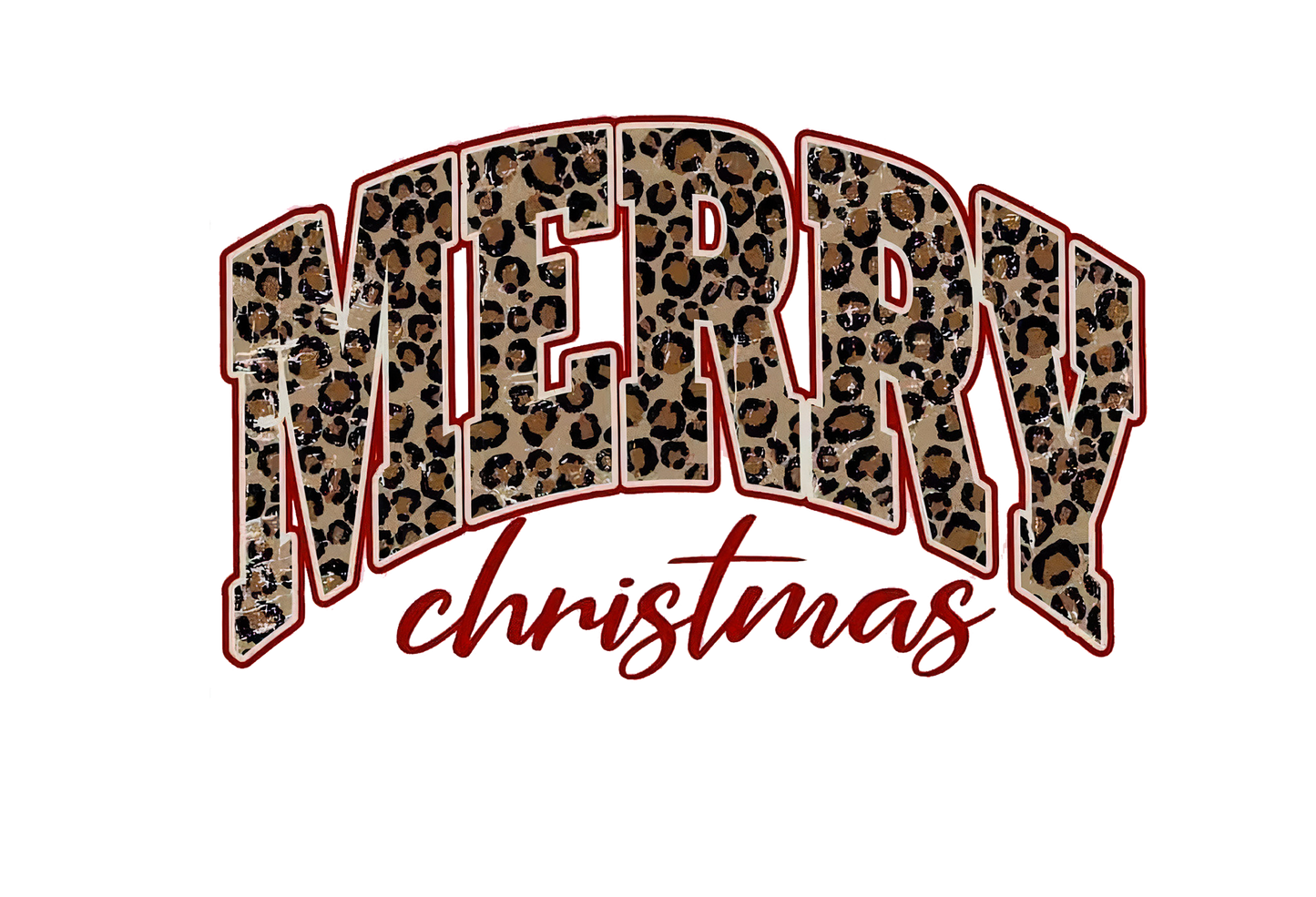 1 Merry Chrismas (cheetah)- Ready to Print DTF