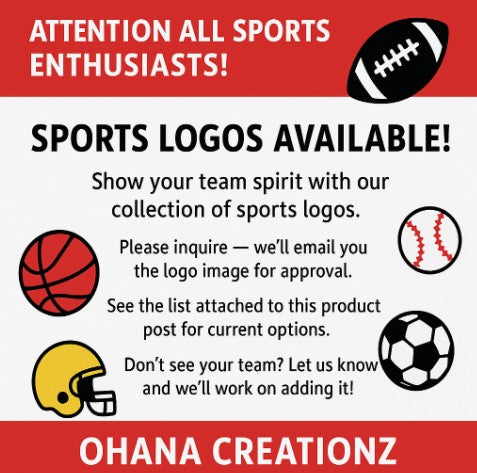 Sports Logos and CUSTOM Request (List Attached) -   Ready to Press DTF transfers