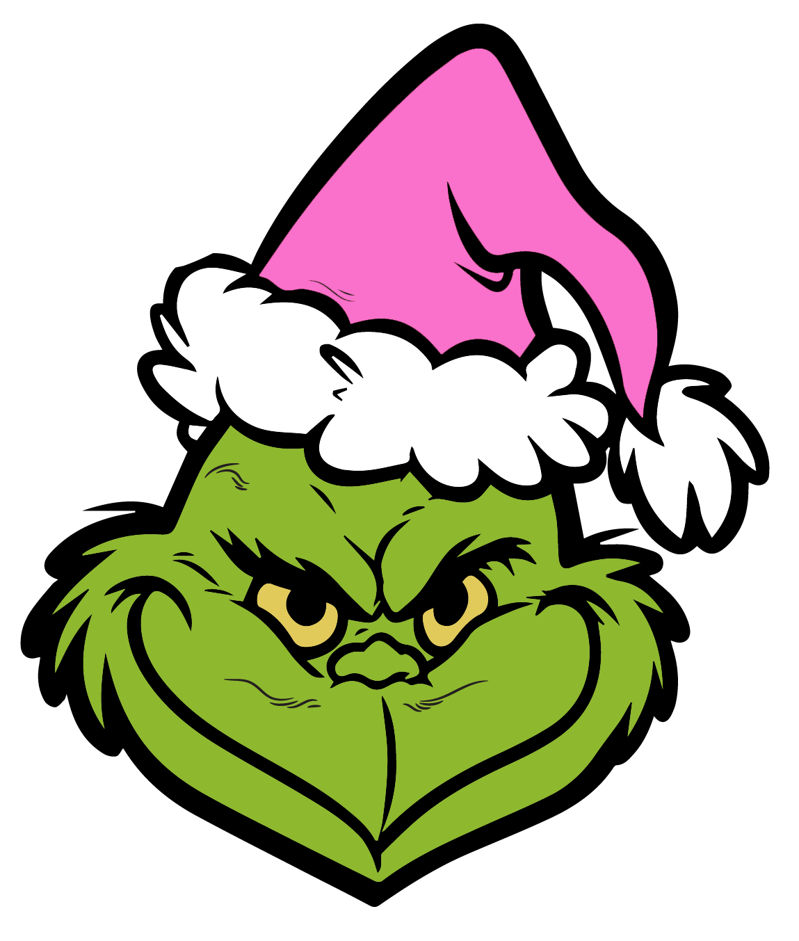 Grinch Face PINK  - Ready to Print DTF