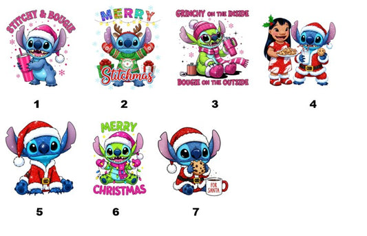 Lil & Stitch Christmas  - Ready to Press DTF iron on Transfer