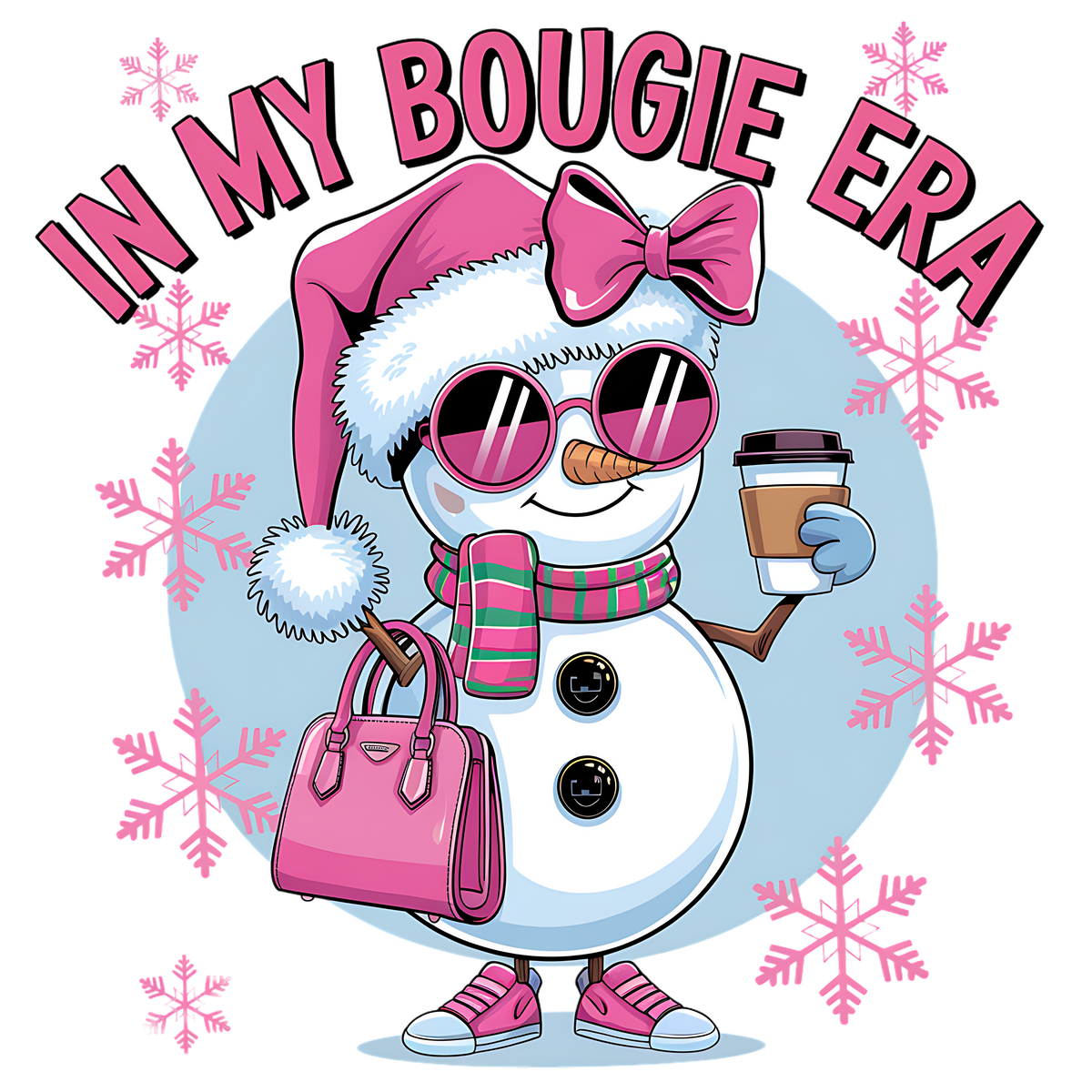 T-Shirts - In my Bougie Era pink Snowman