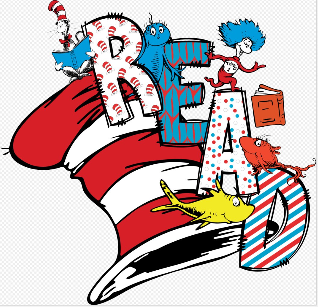 Dr. Seuss Read Hat - Ready to Press DTF iron on Transfer